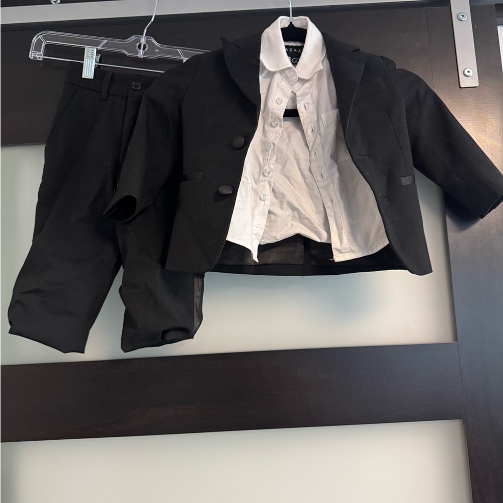 Azazie Kids Black and White Formal Suit Set